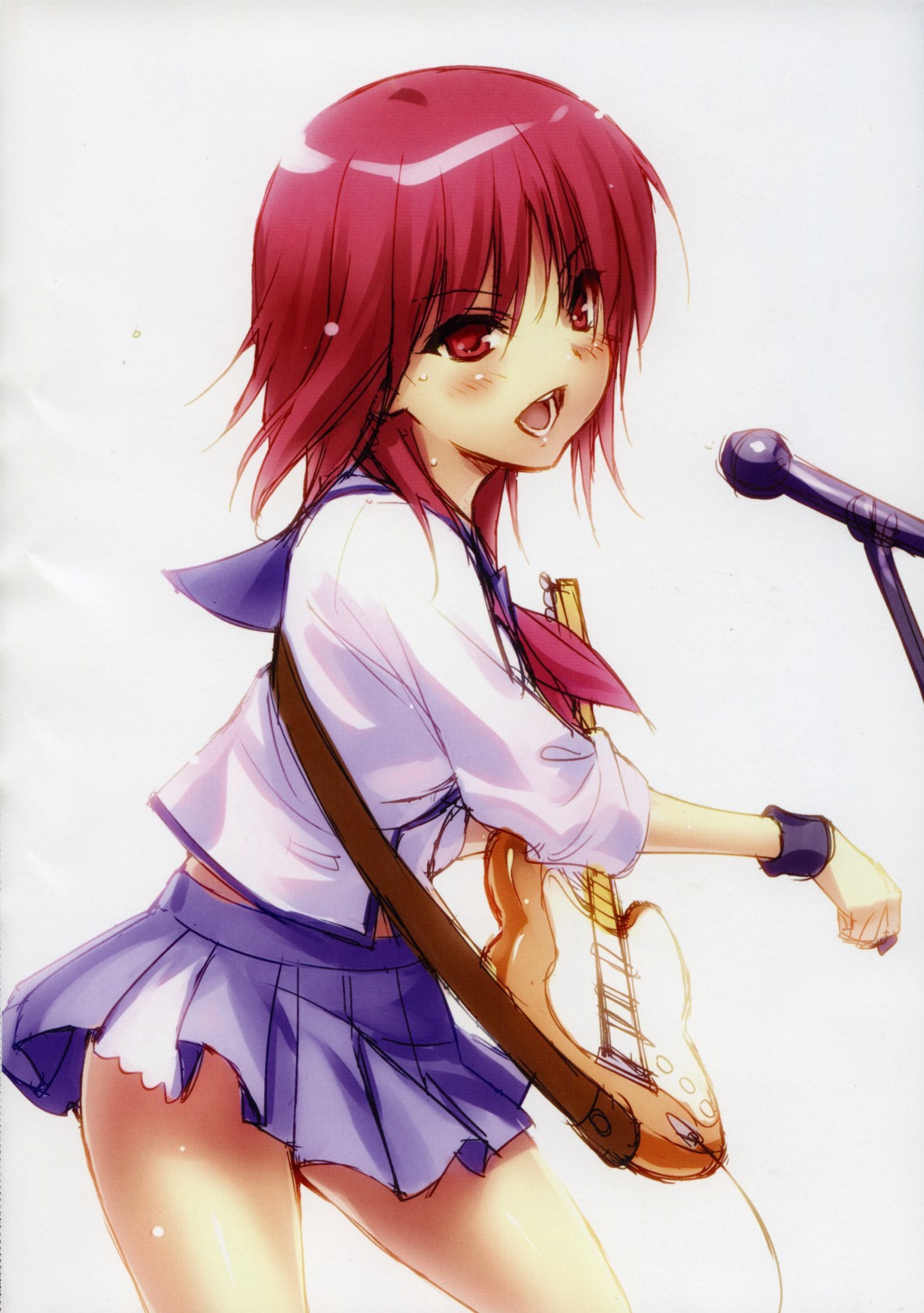 angel_beats! guitar iwasawa_masami seifuku zen