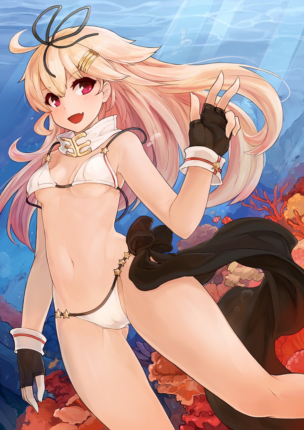 bikini cameltoe kantai_collection mou_tama_maru swimsuits wardrobe_malfunction yuudachi_(kancolle)