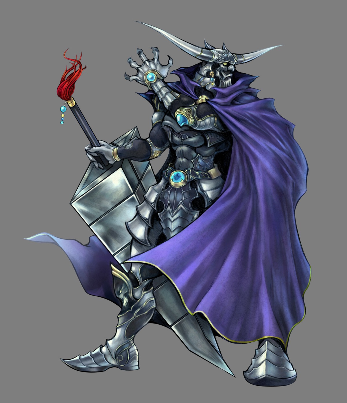 armor dissidia_final_fantasy final_fantasy final_fantasy_i garland horns male nomura_tetsuya square_enix sword transparent_png