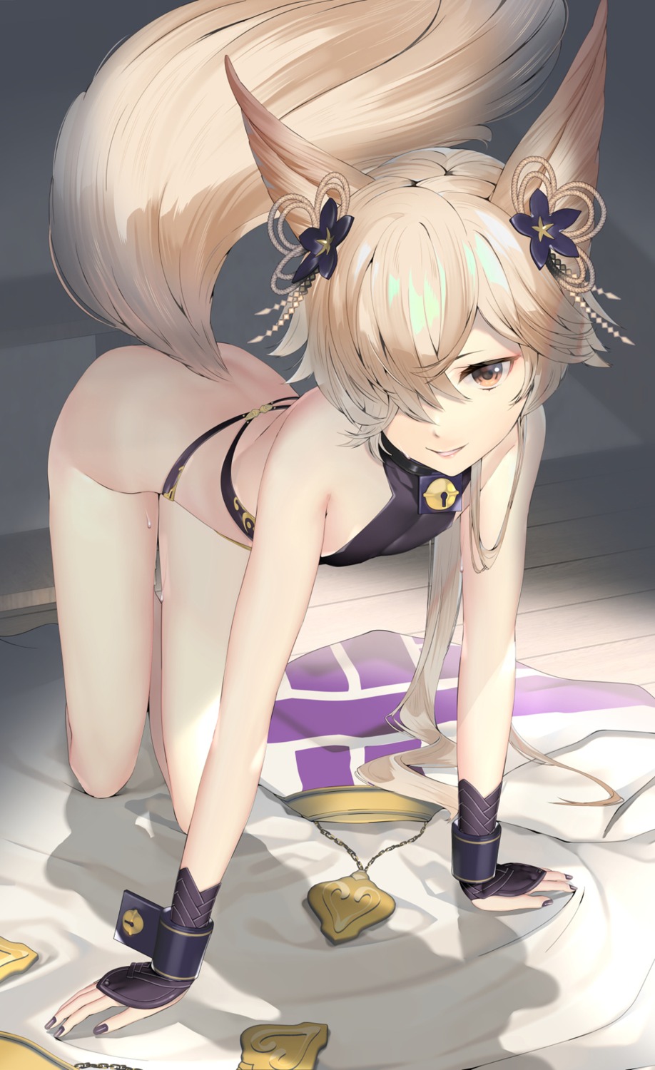 animal_ears bottomless granblue_fantasy kou_(granblue_fantasy) naruse_hirofumi tail trap