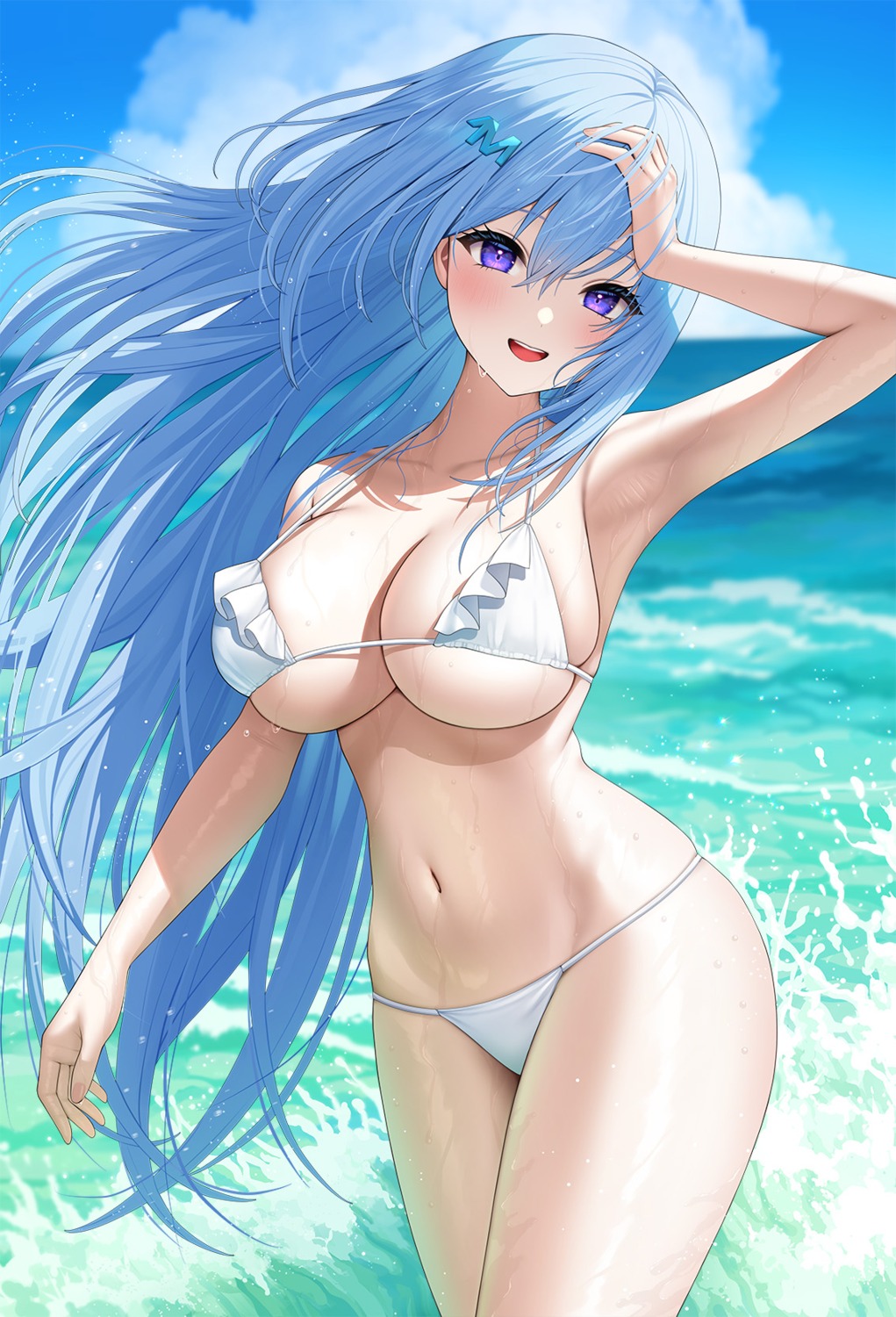 bikini emori_miku emori_miku_project kohanayuki swimsuits wet