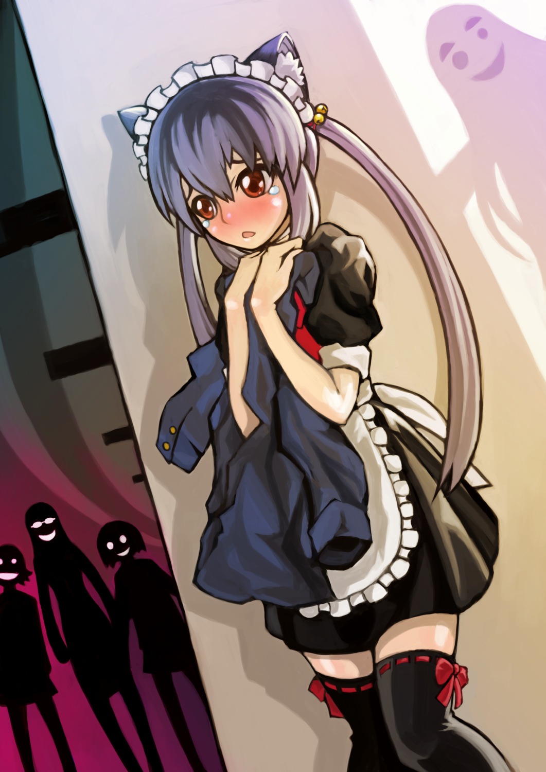 animal_ears haimerejzero k-on! maid nakano_azusa nekomimi tail thighhighs