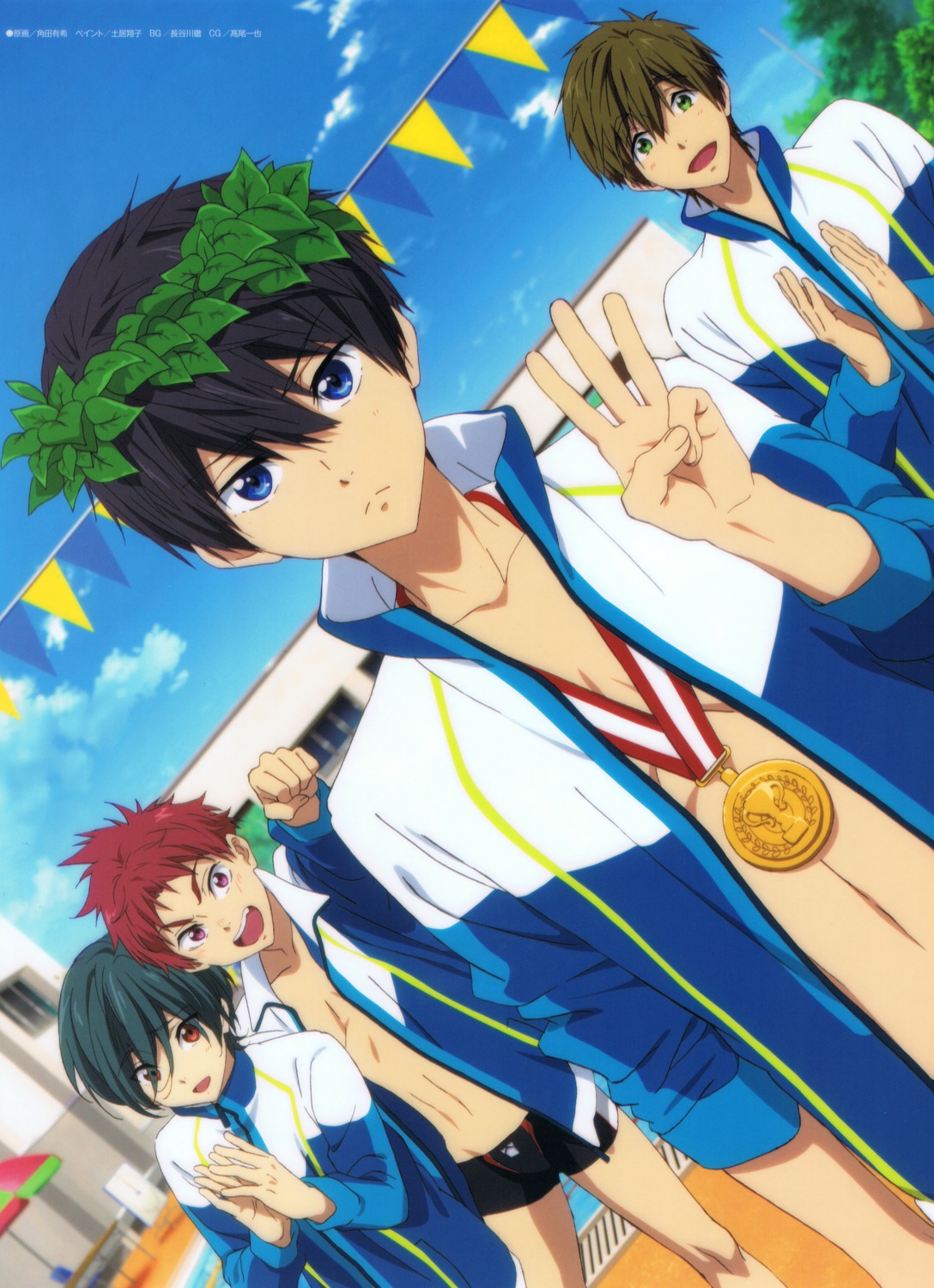 free! high_speed! kirishima_ikuya male nanase_haruka shiina_asahi swimsuits tachibana_makoto tsunoda_yuuki