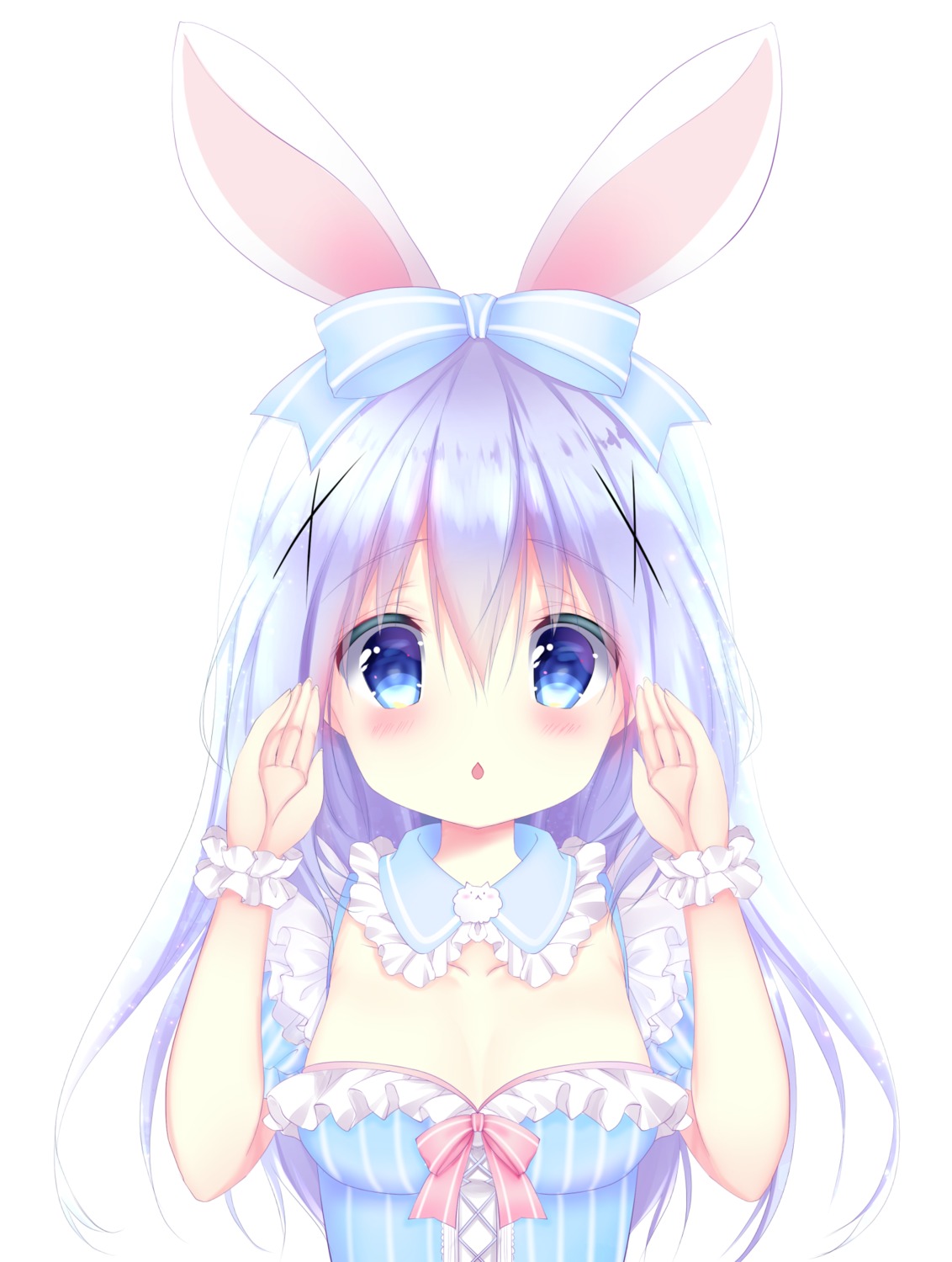 animal_ears bunny_ears cleavage gochuumon_wa_usagi_desu_ka? kafuu_chino maid rarana