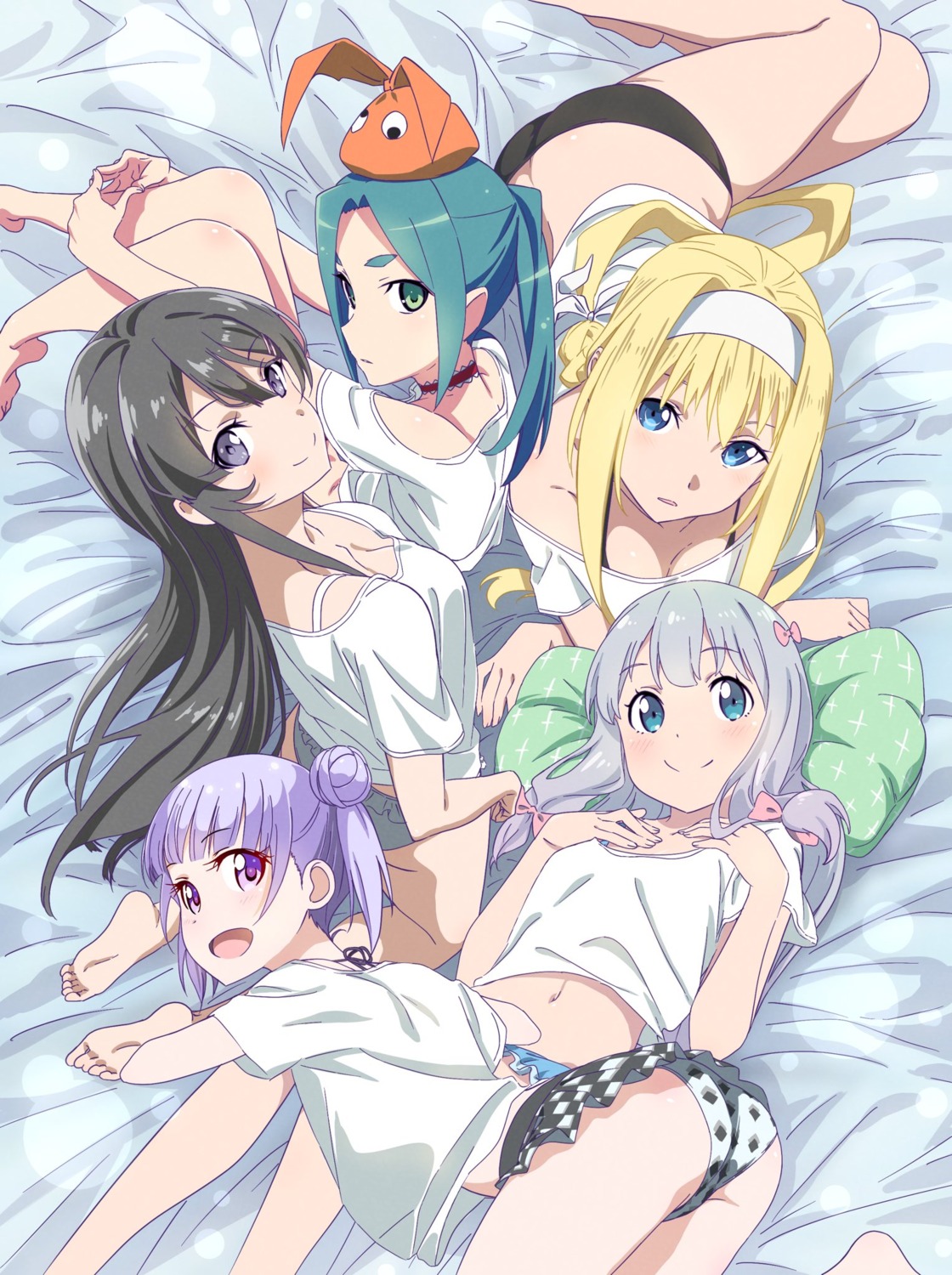 alice_zuberg ass cleavage crossover eromanga-sensei izumi_sagiri makicha monogatari_(series) new_game! ononoki_yotsugi sakurajima_mai seishun_buta_yarou suzukaze_aoba swimsuits sword_art_online_alicization tsukimonogatari