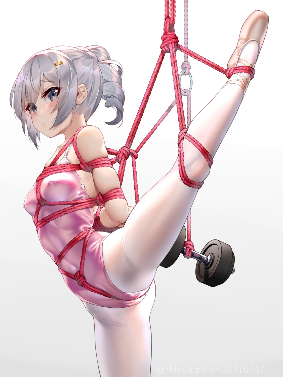 benghuai_xueyuan bondage bronya_zaychik cameltoe erect_nipples ginklaga honkai_impact leotard no_bra pantyhose