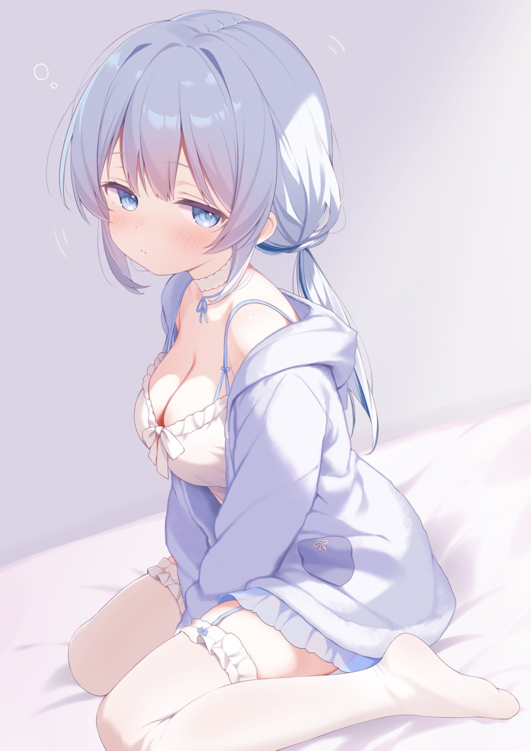 aoi_sizuku indie_virtual_youtuber lingerie pajama see_through stockings thighhighs uki_(fuyuu_03)