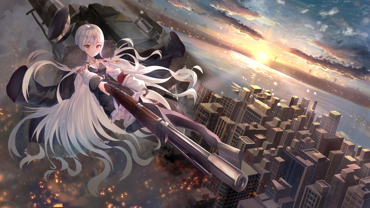 girls_frontline gun kar98k_(girls_frontline) landscape pray_(furei)