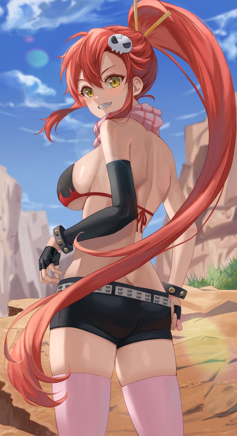 ass bikini_top swimsuits tengen_toppa_gurren_lagann thighhighs yj yoko