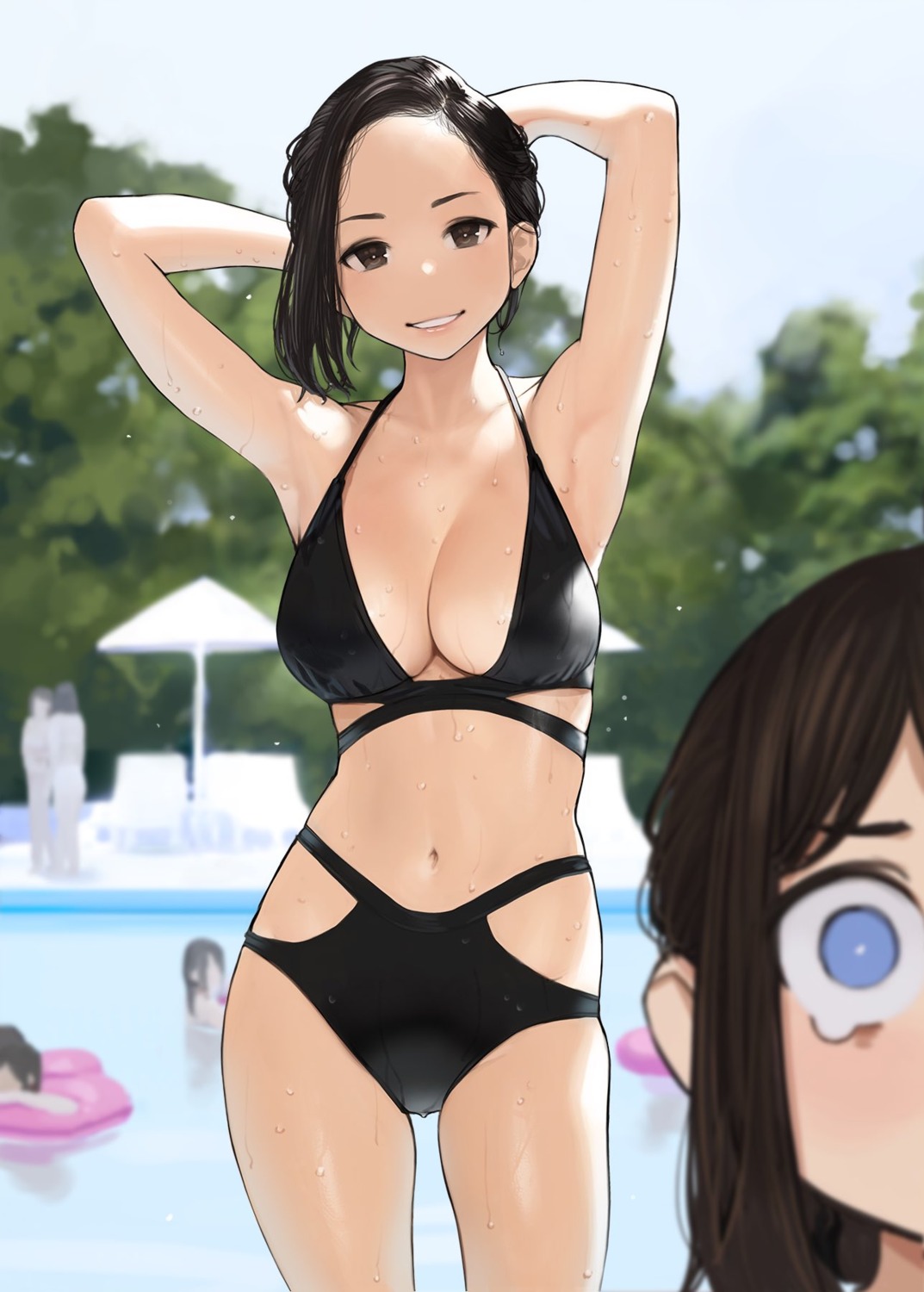 bikini cleavage ganbare_douki-chan swimsuits wet yom