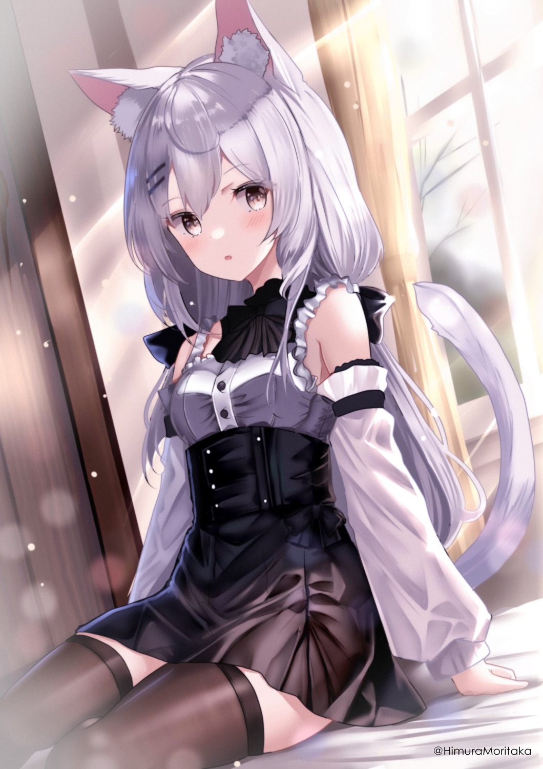 animal_ears himura_moritaka nekomimi tail thighhighs