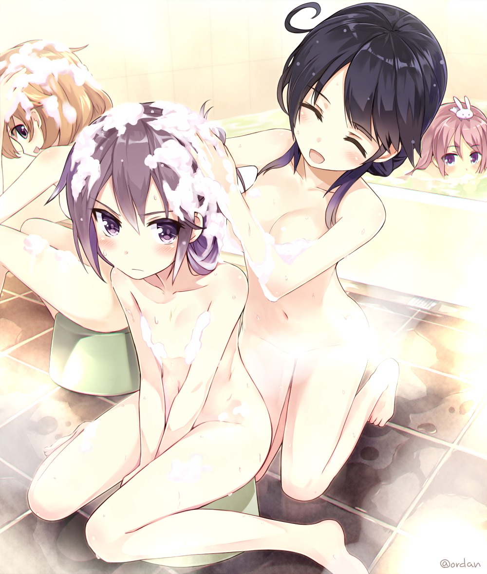 akebono_(kancolle) bathing kantai_collection loli naked oboro_(kancolle) ordan sazanami_(kancolle) ushio_(kancolle)