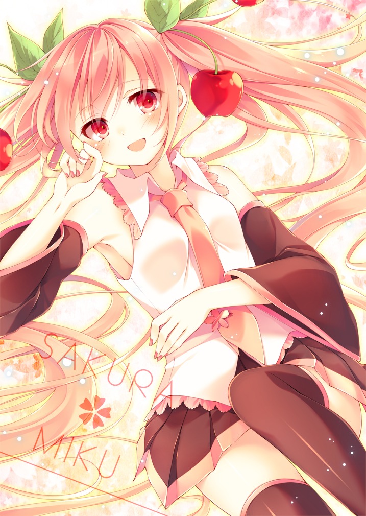 hatsune_miku sakura_miku thighhighs toosaka_asagi vocaloid