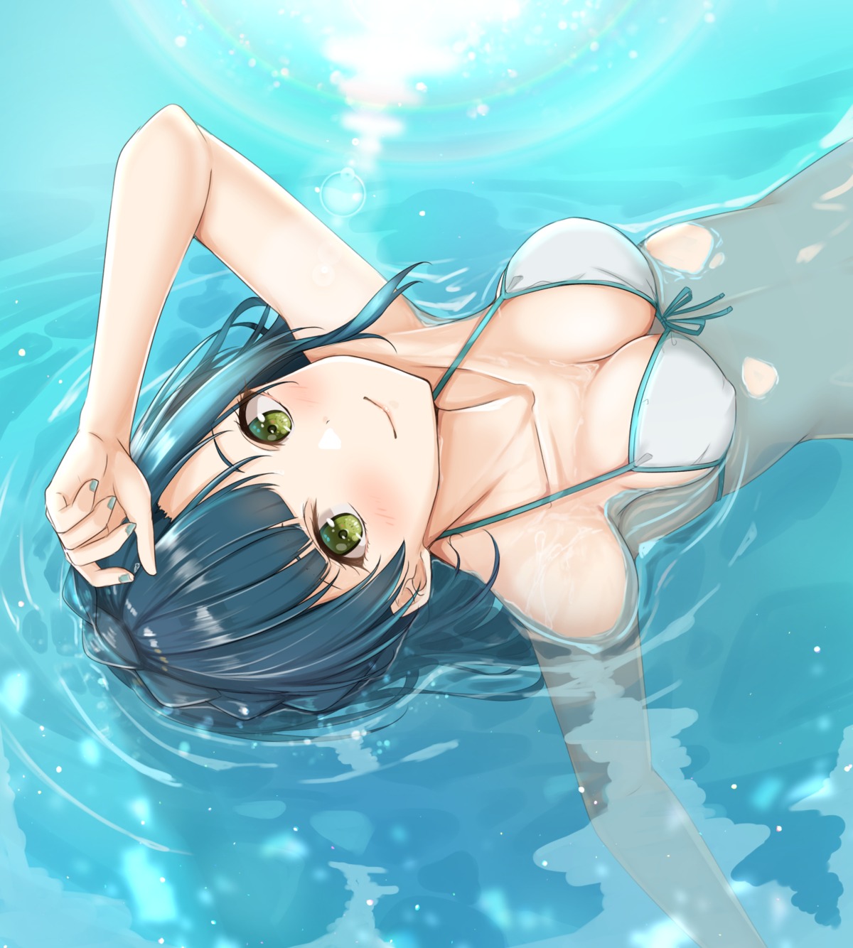 bikini_top cleavage erect_nipples nanao_yuriko swimsuits the_idolm@ster the_idolm@ster_million_live! wet yuzuyu_(hyui)