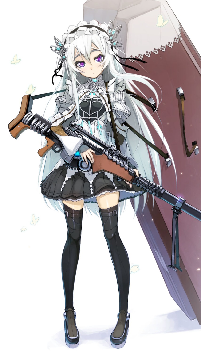 chaika_trabant gun hitsugi_no_chaika ookuma_nekosuke thighhighs