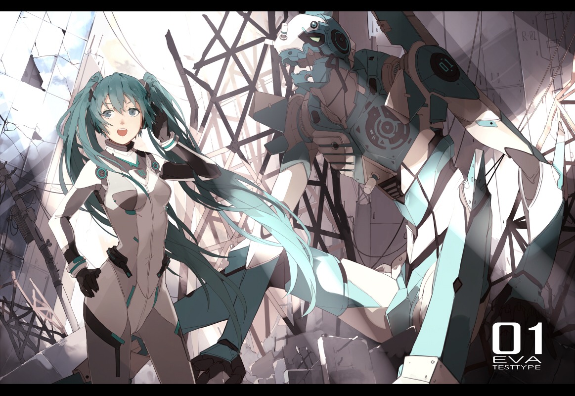 bodysuit cosplay hatsune_miku mecha neon_genesis_evangelion nine vocaloid