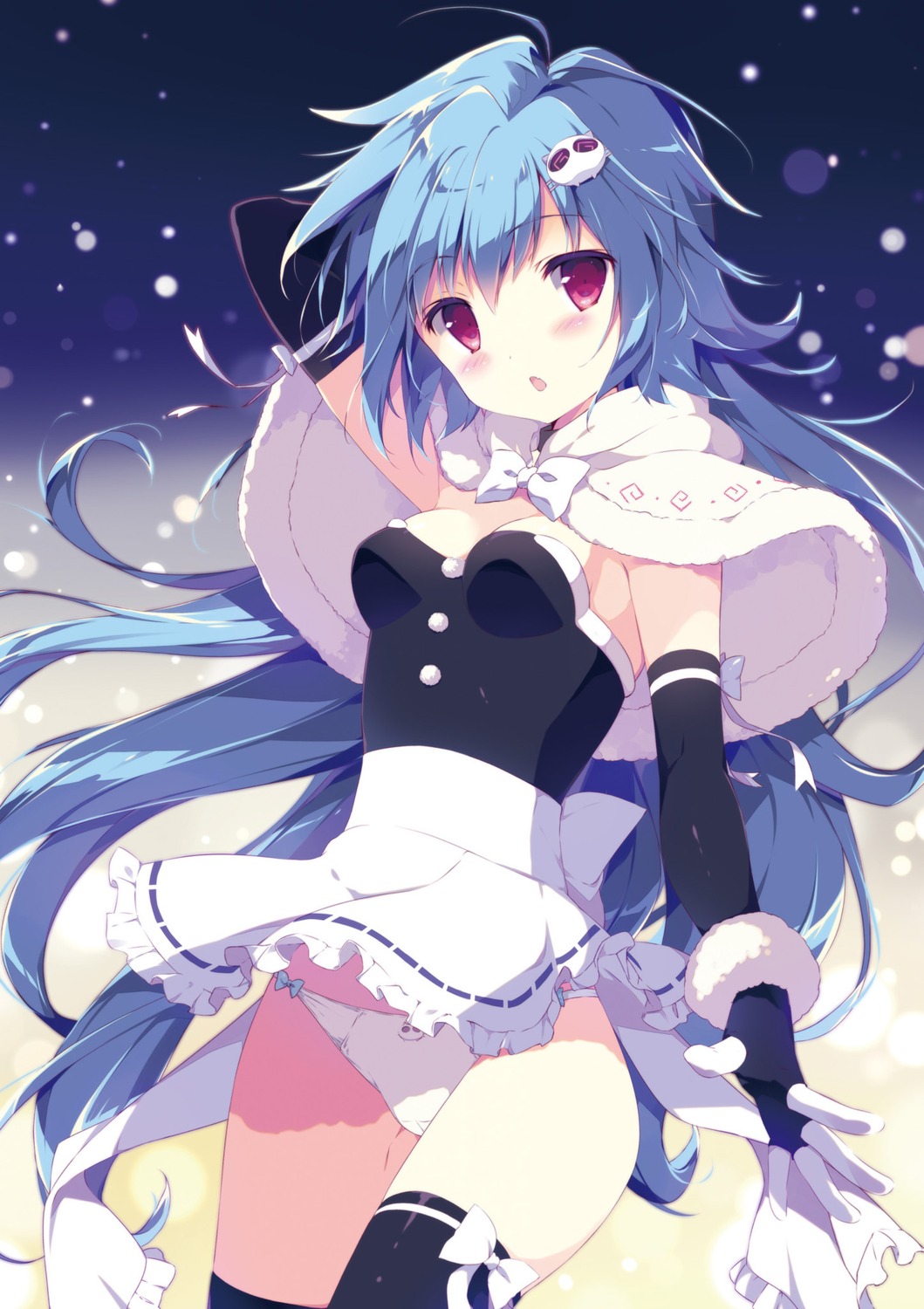 cleavage digital_version dress pantsu shiratama thighhighs