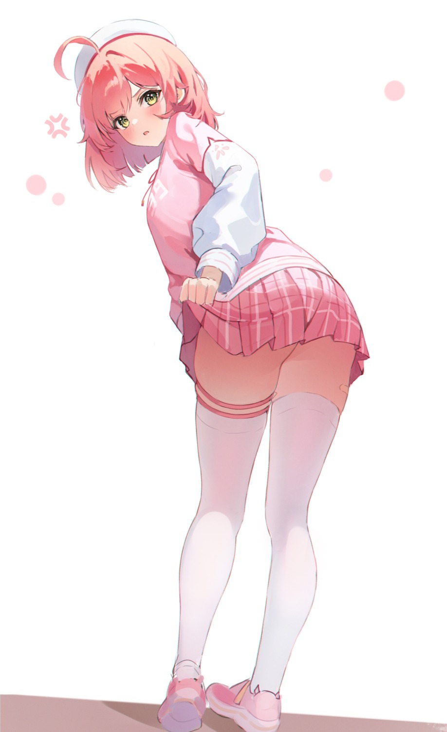 ass bandaid garter hololive ryu_o sakura_miko seifuku skirt_lift thighhighs