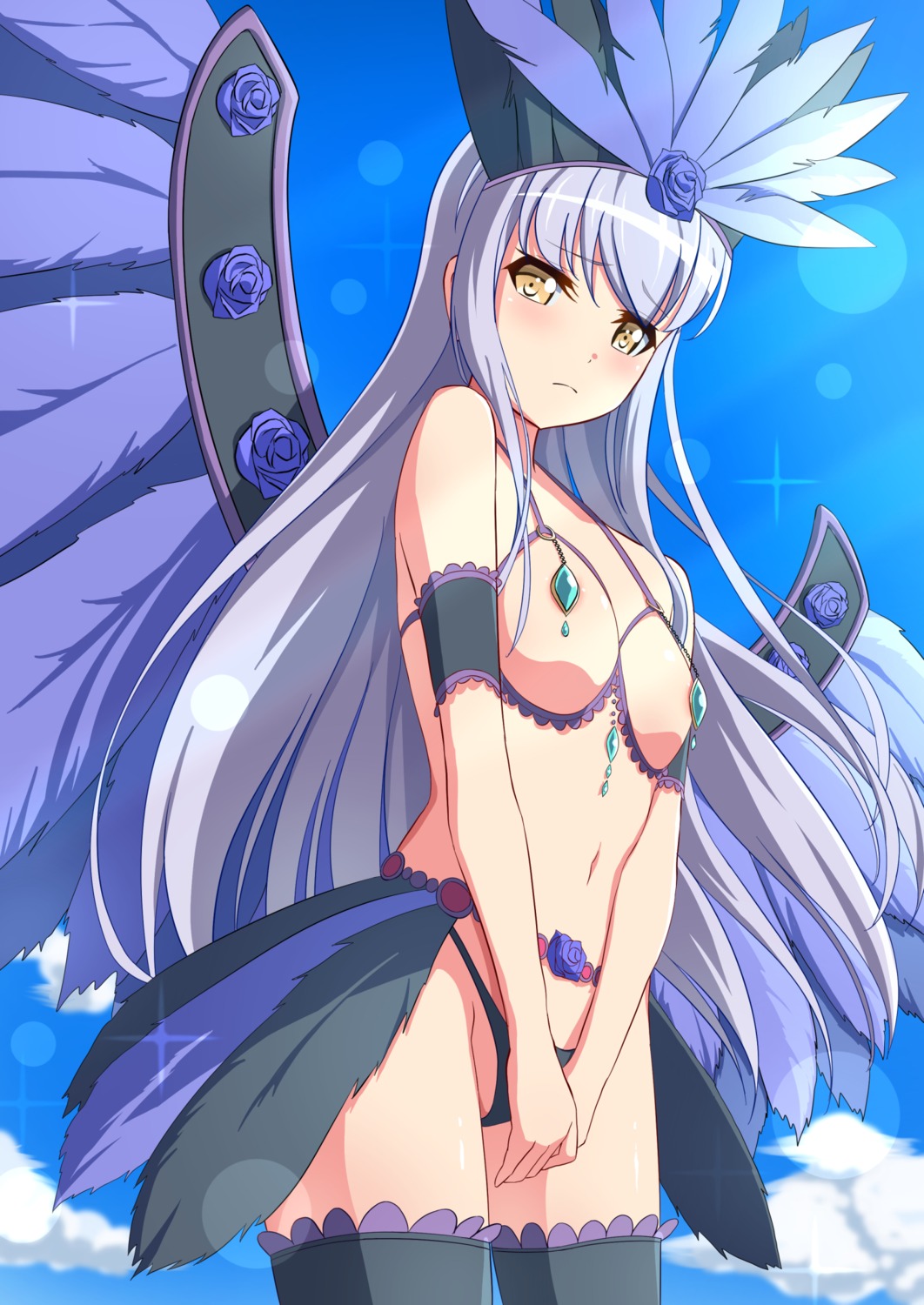 areola bang_dream! bikini breasts minato_yukina sakamata swimsuits thighhighs wings