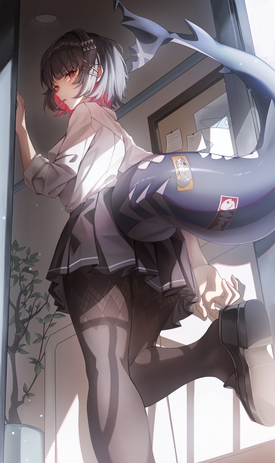 cela ellen_joe pantyhose seifuku tail zenless_zone_zero