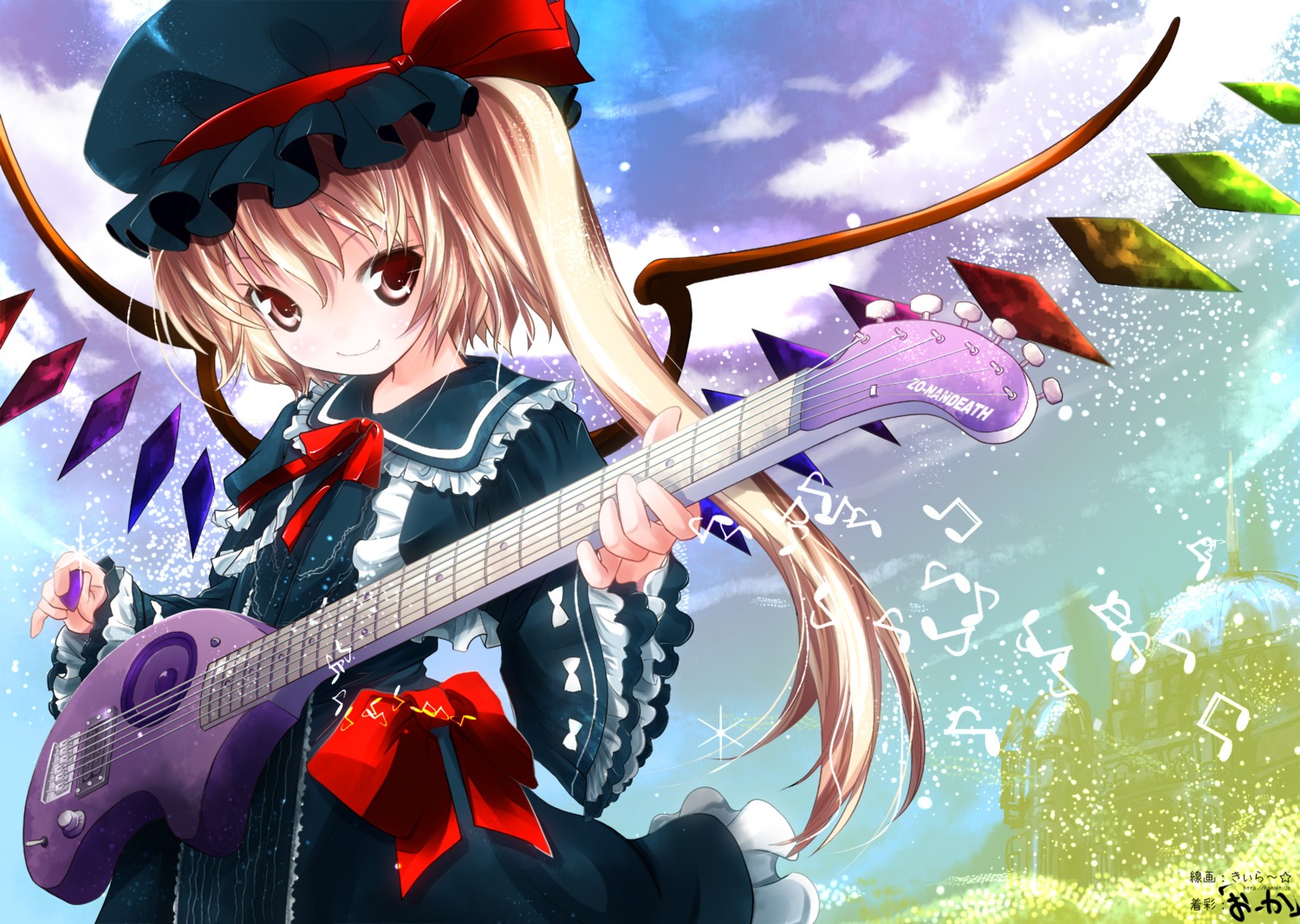 flandre_scarlet guitar kiira lolita_fashion skavler touhou wings