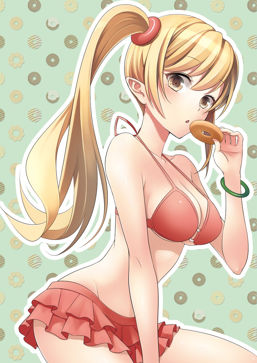 bakemonogatari bikini cleavage monogatari_(series) oshino_shinobu pointy_ears swimsuits taishow_tanaka