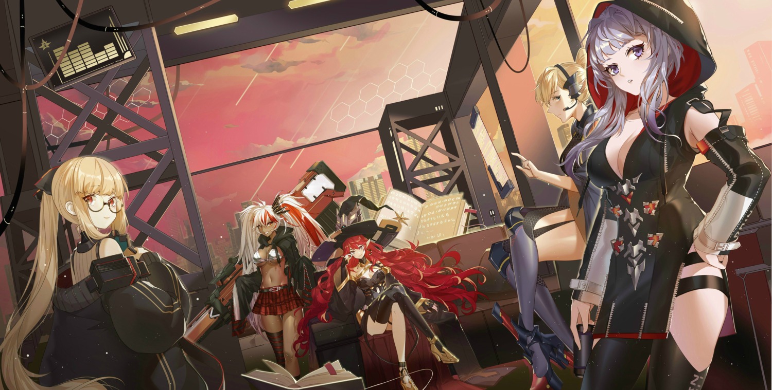 bra cleavage final_gear garter heels megane no_bra pointy_ears tagme thighhighs witch