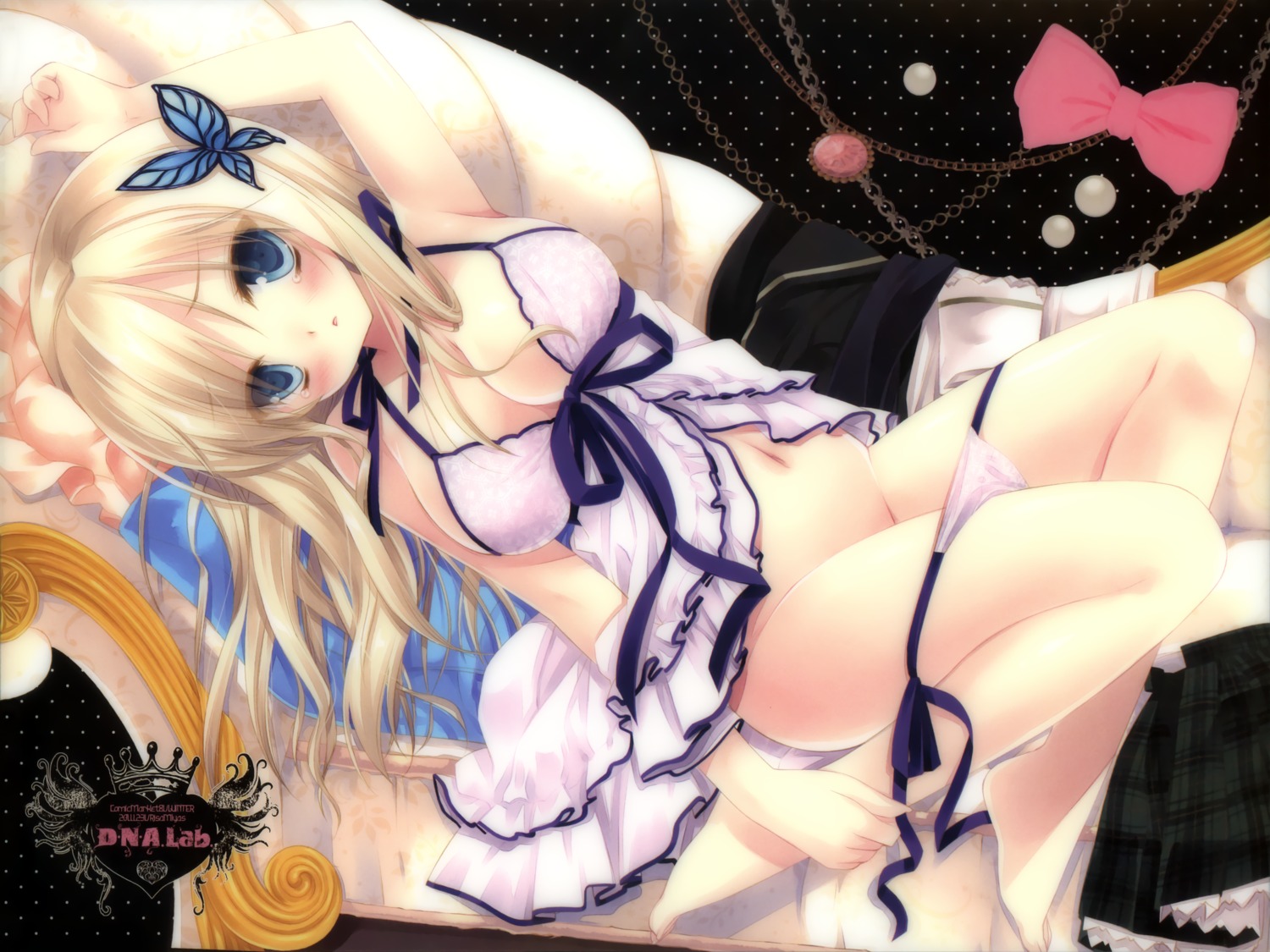 boku_wa_tomodachi_ga_sukunai cleavage d.n.a.lab kashiwazaki_sena lingerie miyasu_risa pantsu panty_pull string_panties