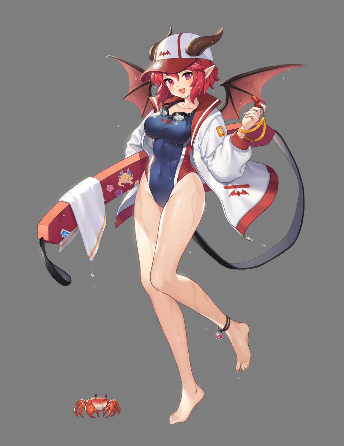 guardian_tales gym_uniform horns lifeguard_yuze pointy_ears swimsuits tagme transparent_png wings
