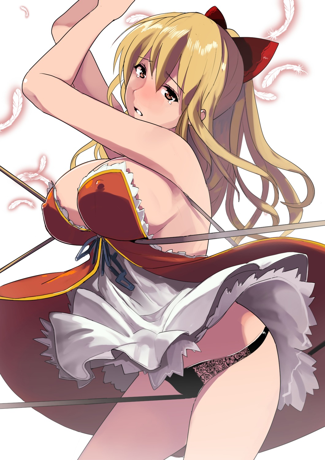 dress erect_nipples granblue_fantasy no_bra pantsu skirt_lift vira yodareane