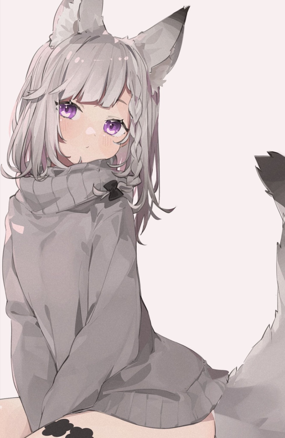 animal_ears animare garter nanashi_inc. rippootai shiromiya_mimi sweater tail