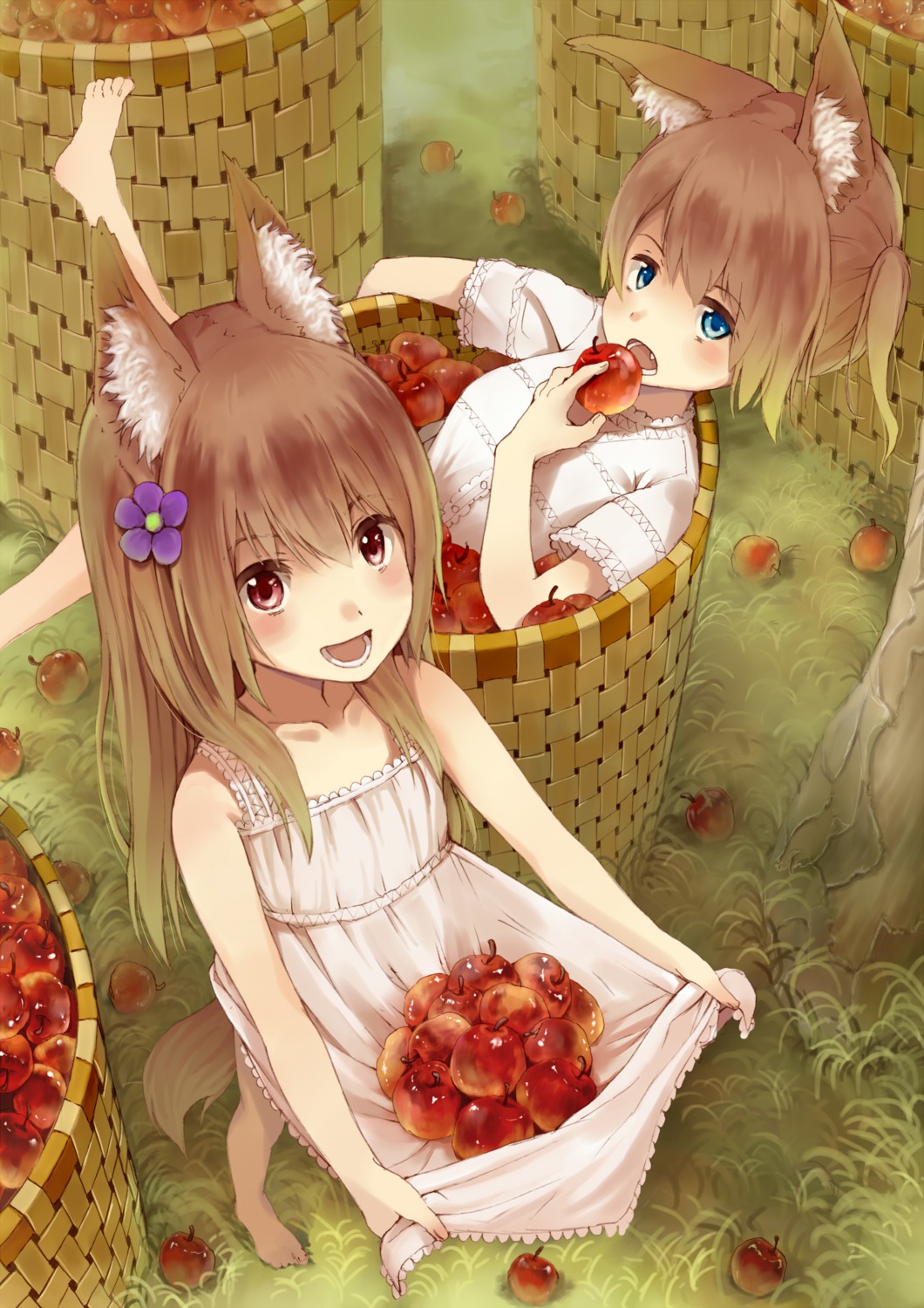 animal_ears dress kitsuneko_azarashi tail