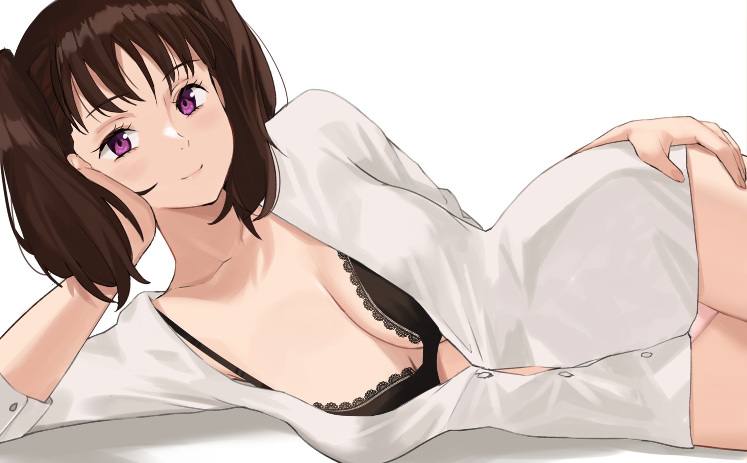 bra cleavage diane_(nanatsu_no_taizai) dress_shirt j@ck nanatsu_no_taizai open_shirt