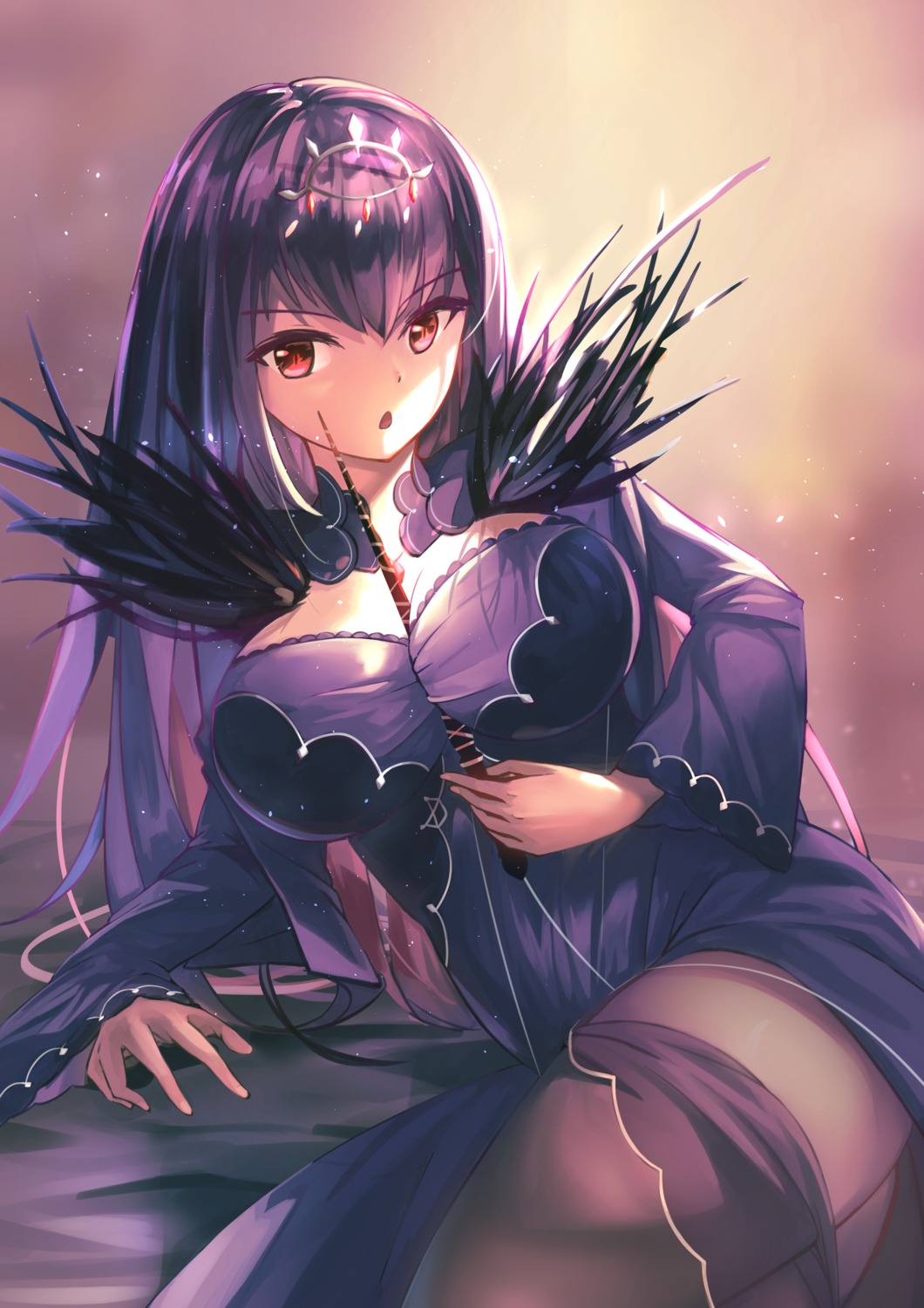 cleavage dress faicha fate/grand_order pantyhose scathach_skadi weapon