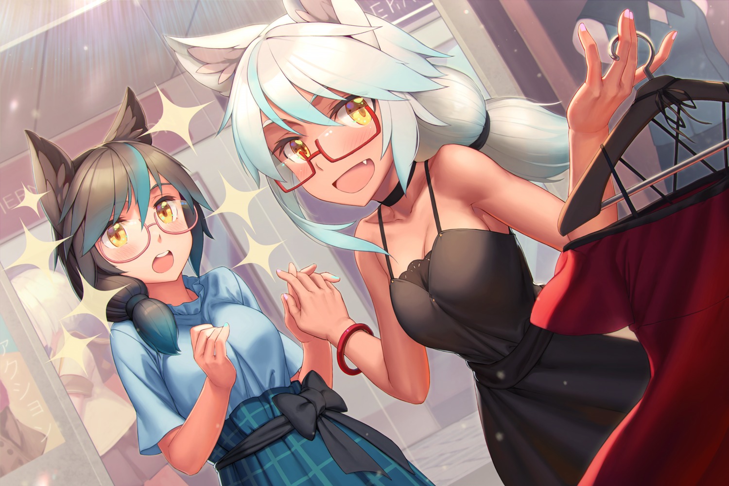 animal_ears cleavage dress megane qttsix rotix