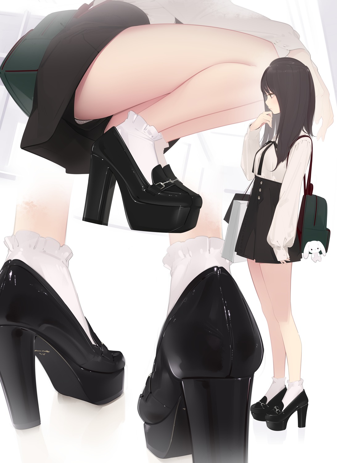 ama_mitsuki heels pantsu skirt_lift