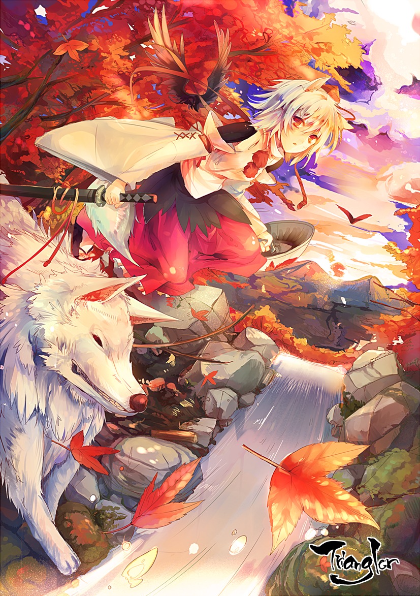 animal_ears inubashiri_momiji kirero sword touhou