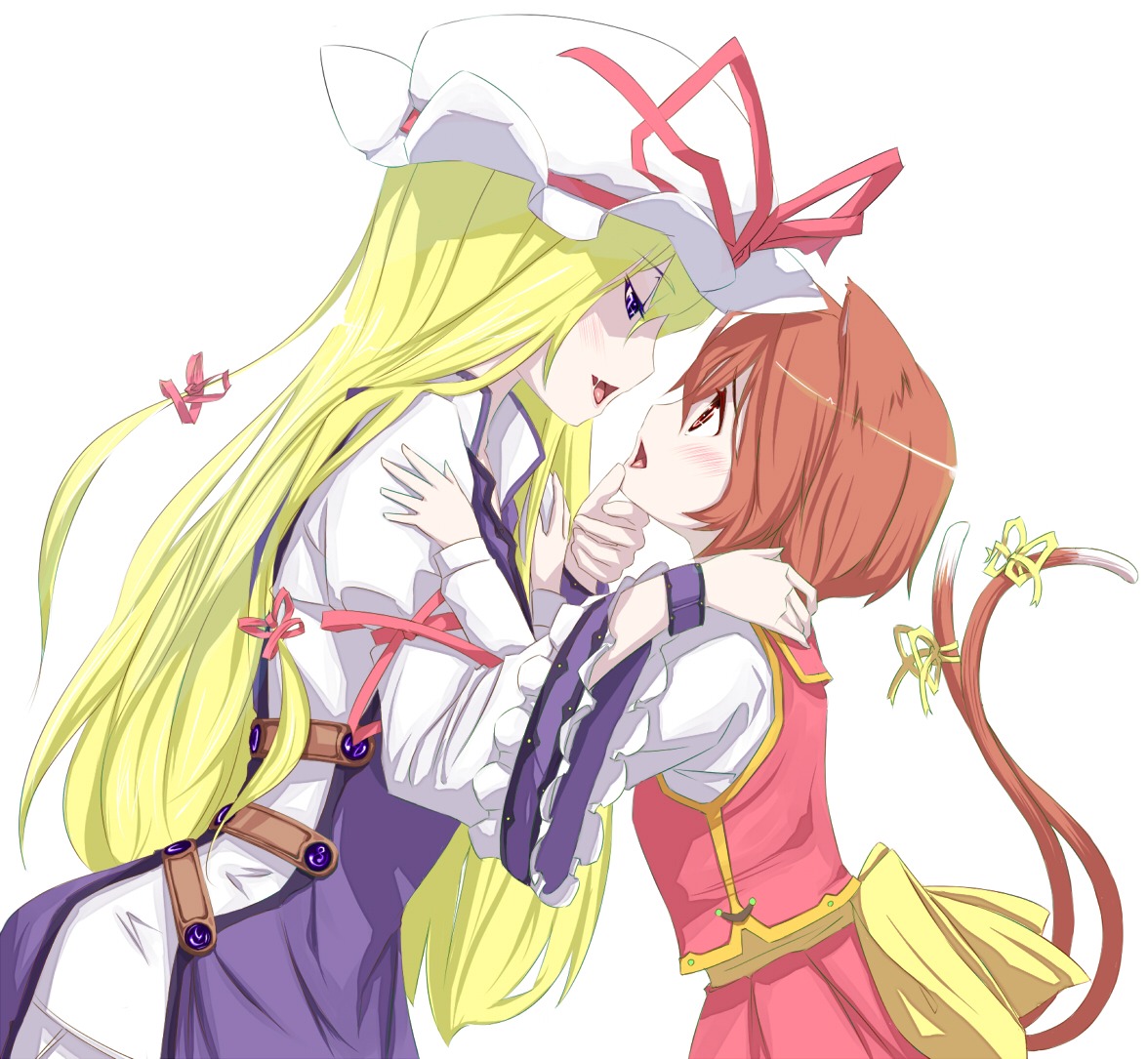 animal_ears chen gustav tail touhou yakumo_yukari yuri