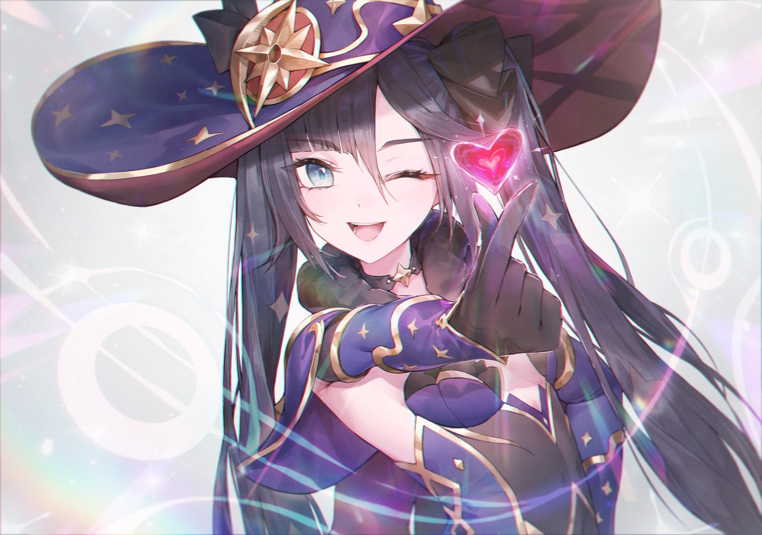 genshin_impact mona_megistus no_bra ttutto witch