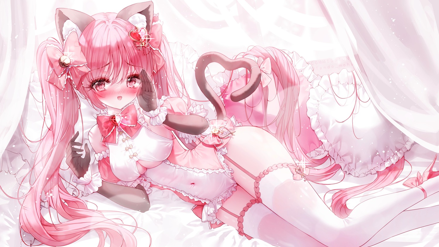 animal_ears stockings tail tandohark thighhighs