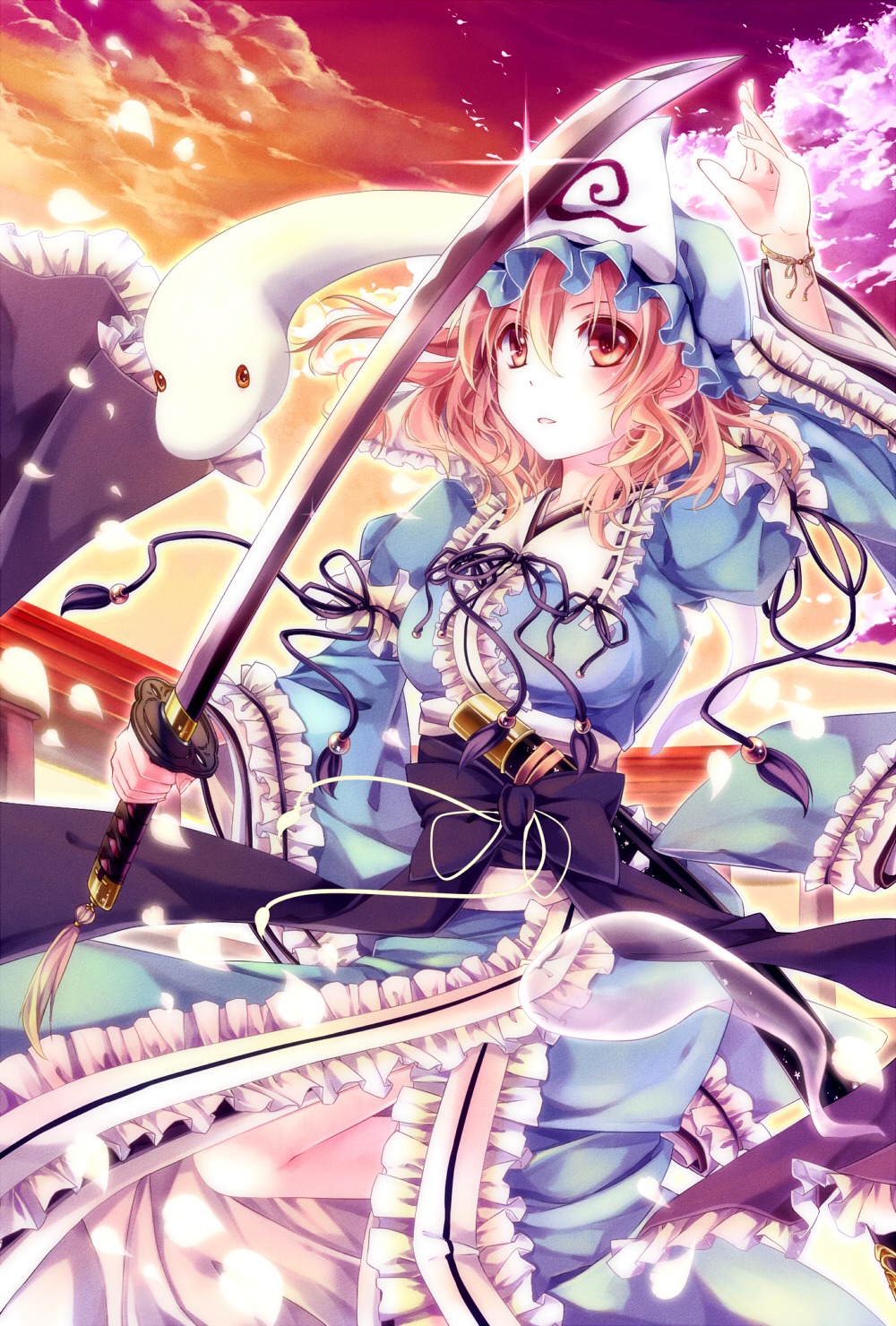 dress mochizuki_shiina saigyouji_yuyuko sword touhou