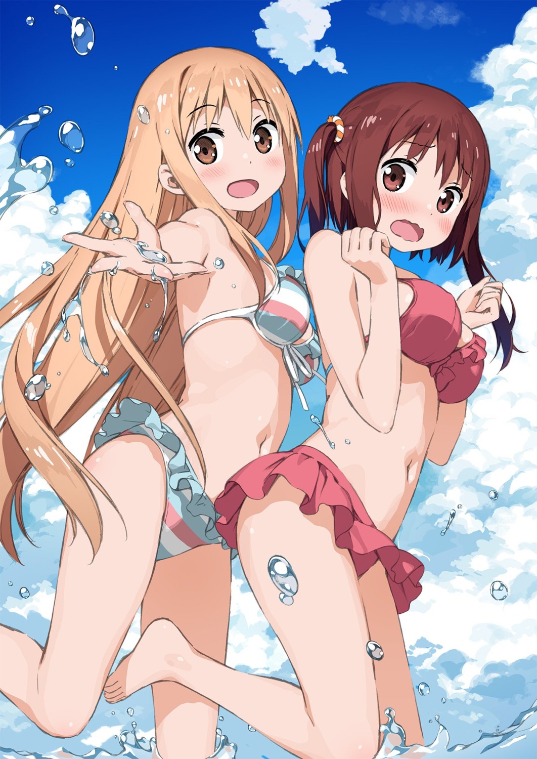 bikini breast_hold doma_umaru ebina_nana himouto!_umaru-chan kantoku swimsuits wet