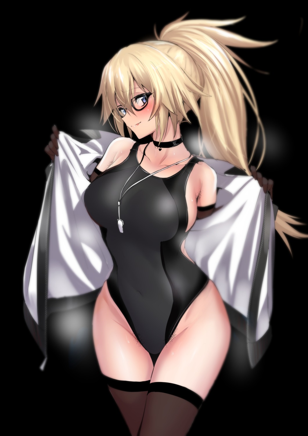 fate/grand_order jeanne_d'arc jeanne_d'arc_(fate) megane swimsuits thighhighs ulrich_(tagaragakuin)