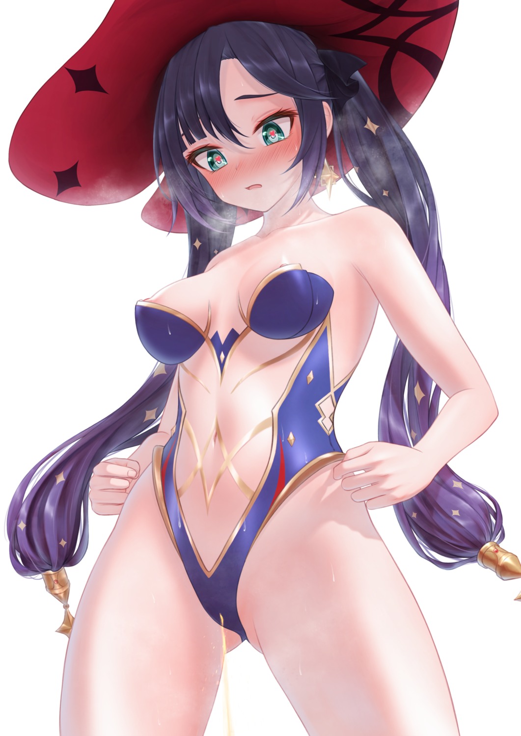 bae.c genshin_impact leotard mona_megistus pee witch