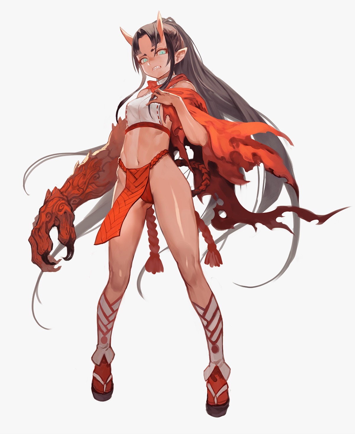 cameltoe fundoshi horns lack pointy_ears