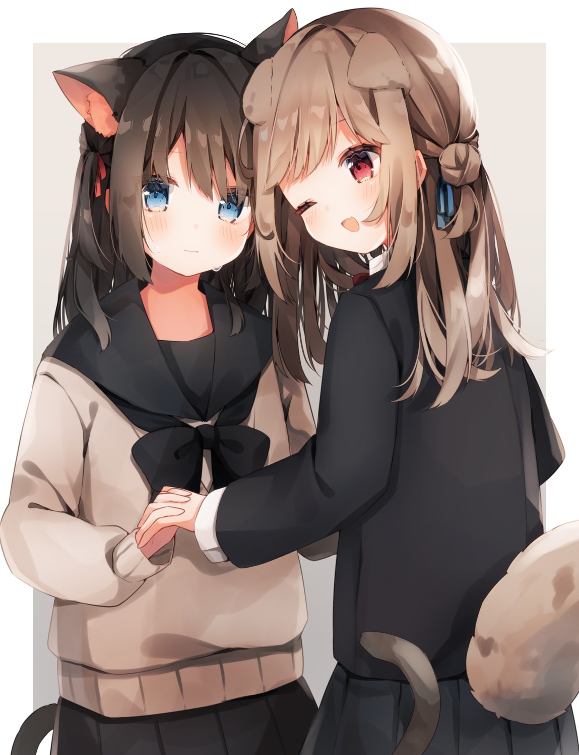 animal_ears inumimi nekomimi pirorikin seifuku sweater tail