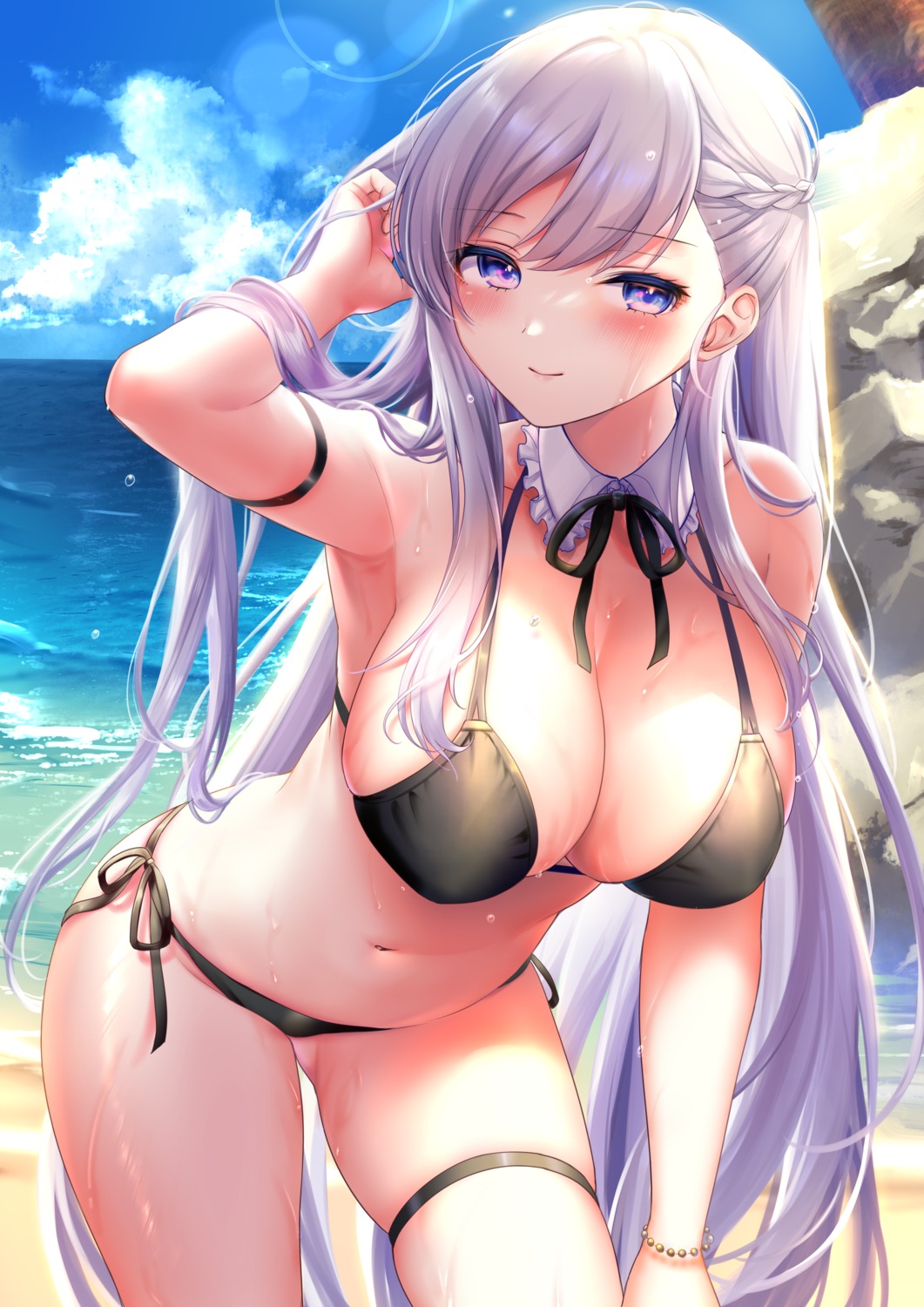 azur_lane belfast_(azur_lane) bikini garter pontaro swimsuits