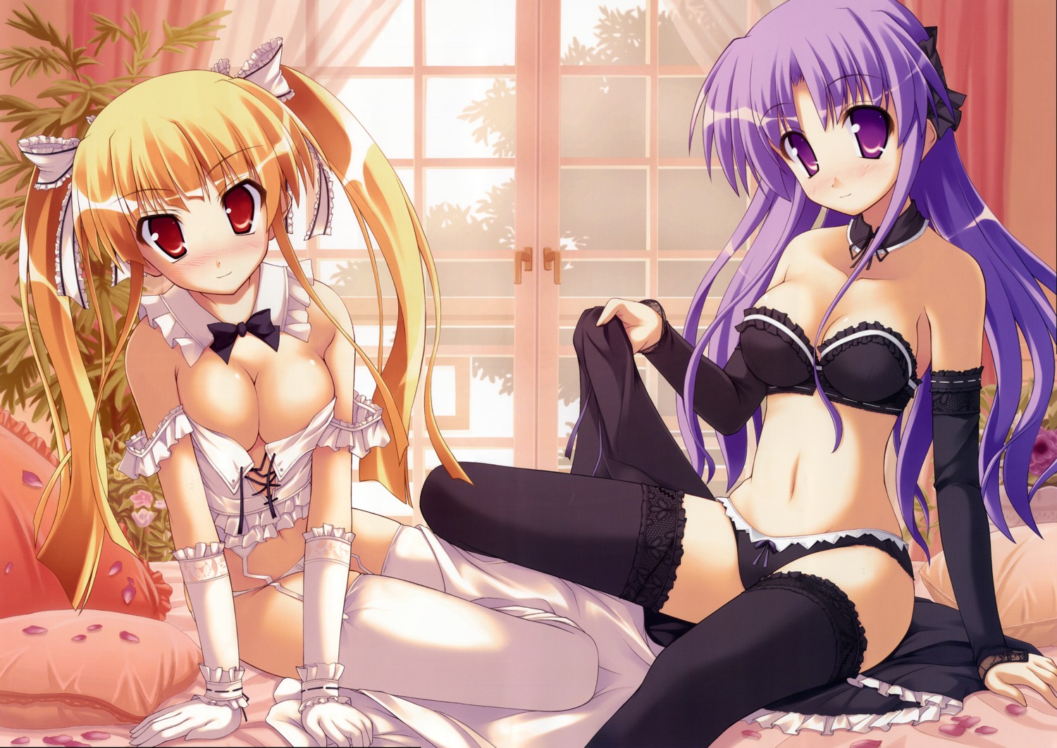 bra cleavage garter_belt kidou_nagisa lingerie onsoku_zekuu pantsu secret_game_killer_queen stockings thighhighs yahata_reika