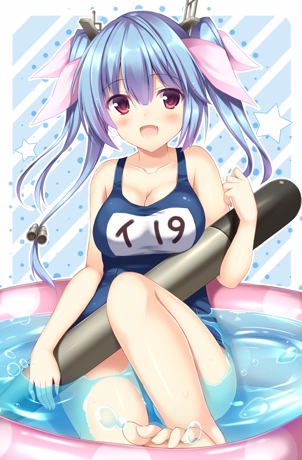 cleavage i-19_(kancolle) kantai_collection school_swimsuit swimsuits tomoo wet