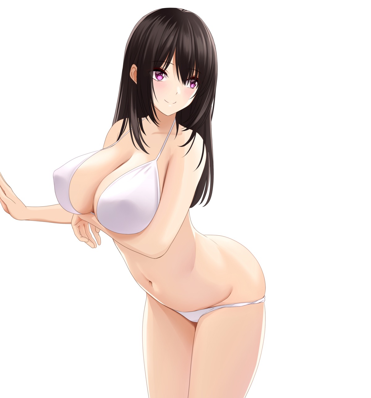 bikini breast_hold erect_nipples marui_koishi panty_pull swimsuits